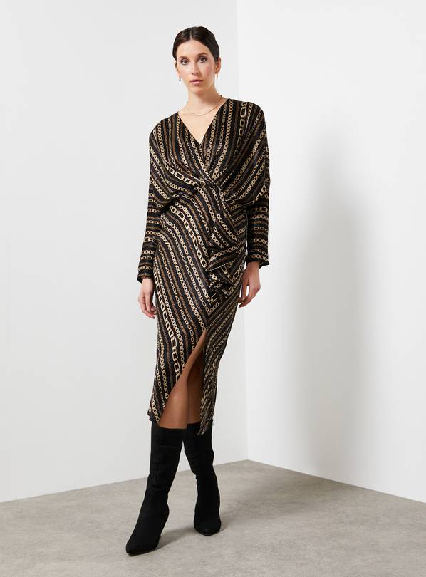 For All the Love Printed Batwing Drape Dress 10